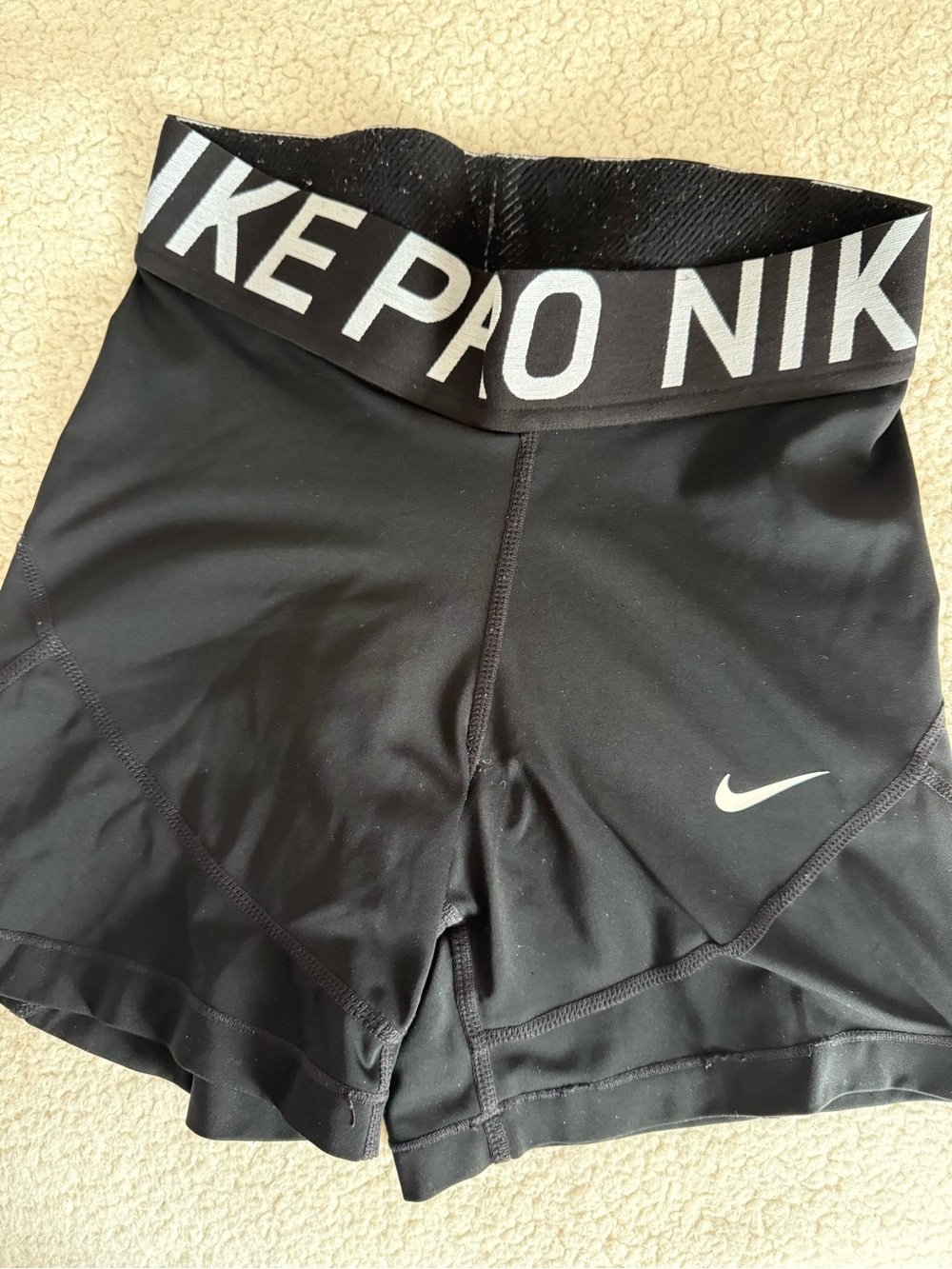 Nike Black High-Waist Bike Shorts with Logo Waistband